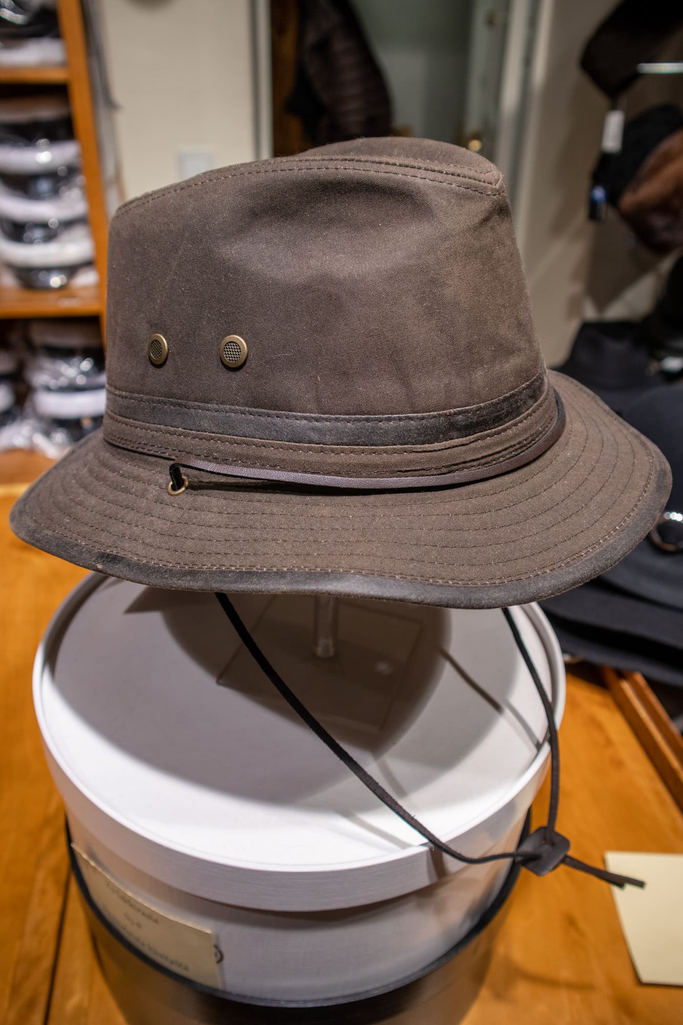 Waxed bucket hat