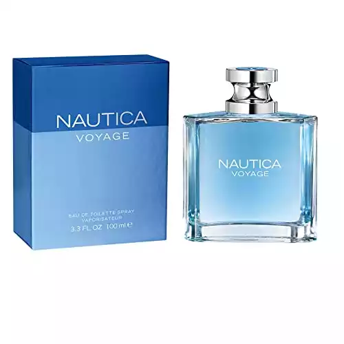 Nautica Voyage Eau De Toilette for Men - Fresh, Romantic, Fruity Scent - Woody, Aquatic Notes of Apple, Water Lotus, Cedarwood, and Musk - Ideal for Day Wear - 3.3 Fl Oz