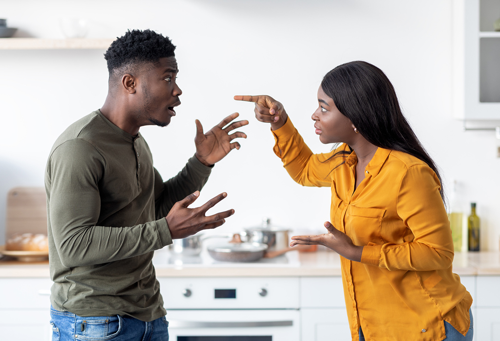 Woman Lecturing Man