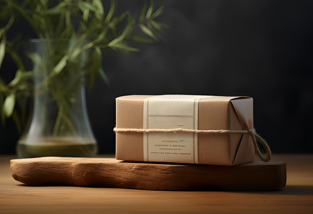 carefully packed bar of eco-friendly soap