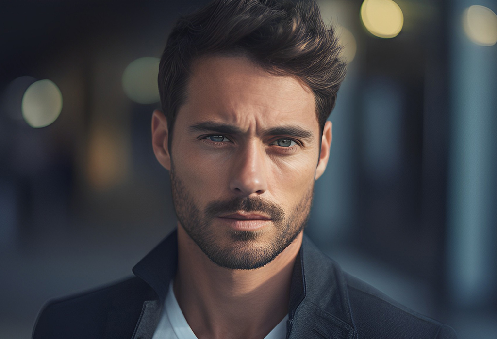 man with stubble facial hair