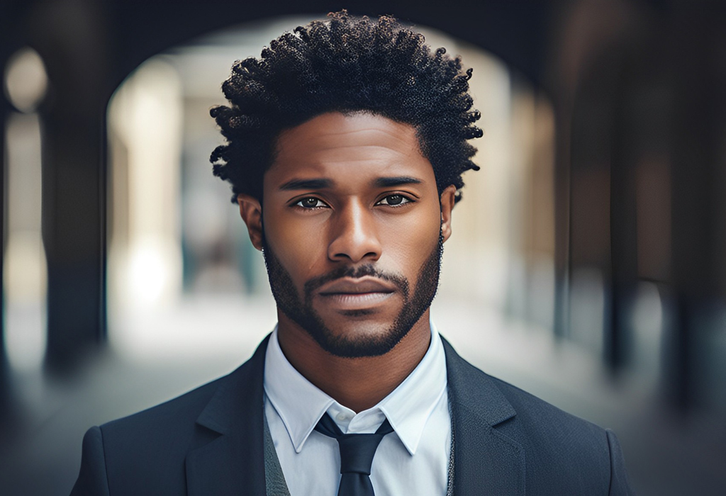 guy with kinky hair