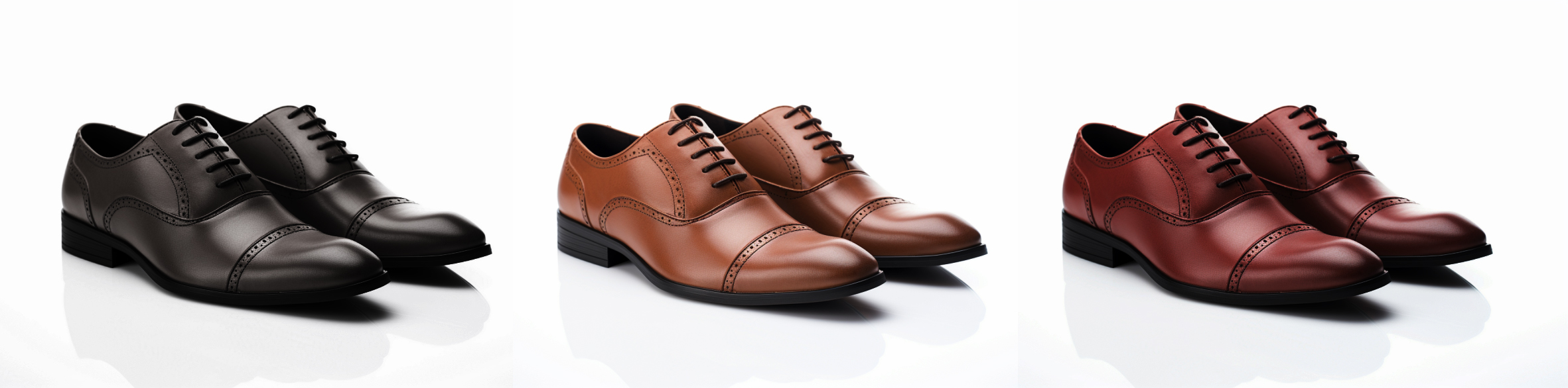 black, brown and burgundy dress shoes