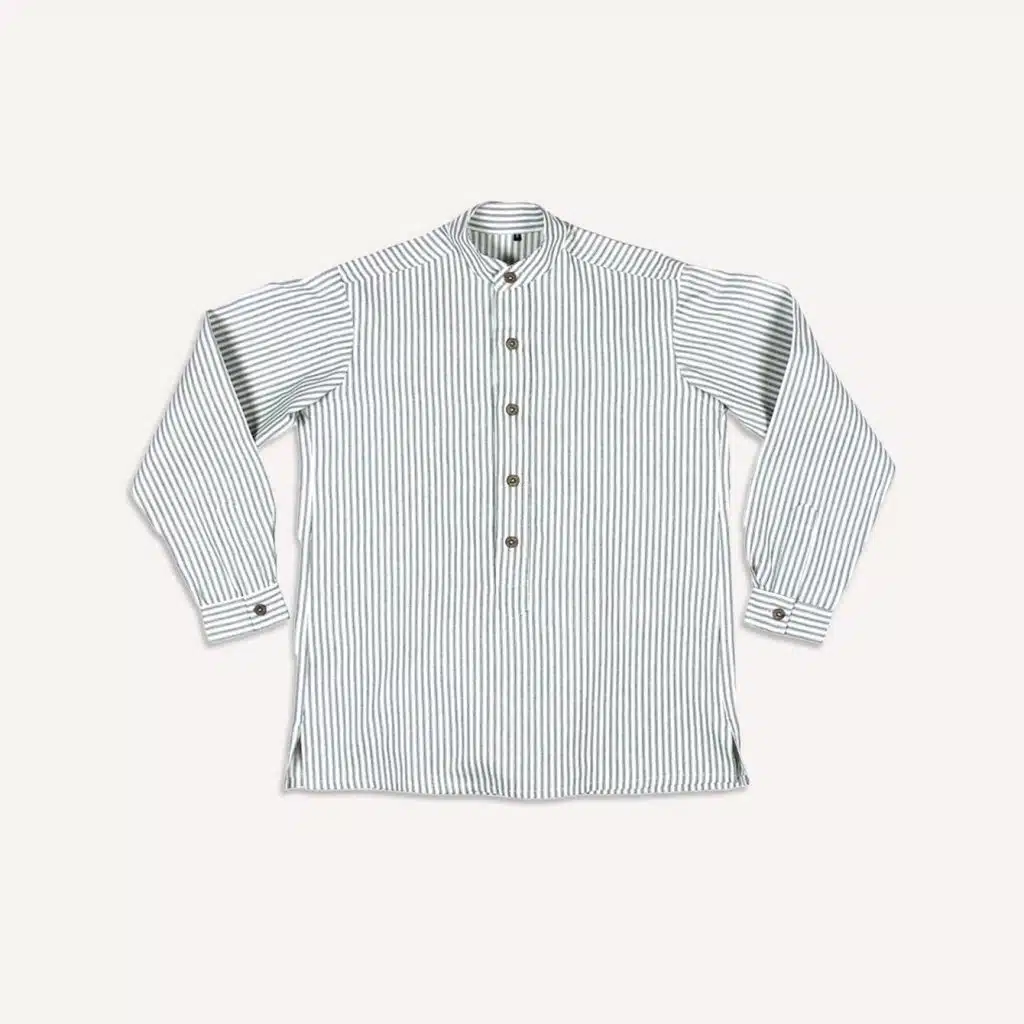 Carrier Company Collarless Ticking Work Shirt