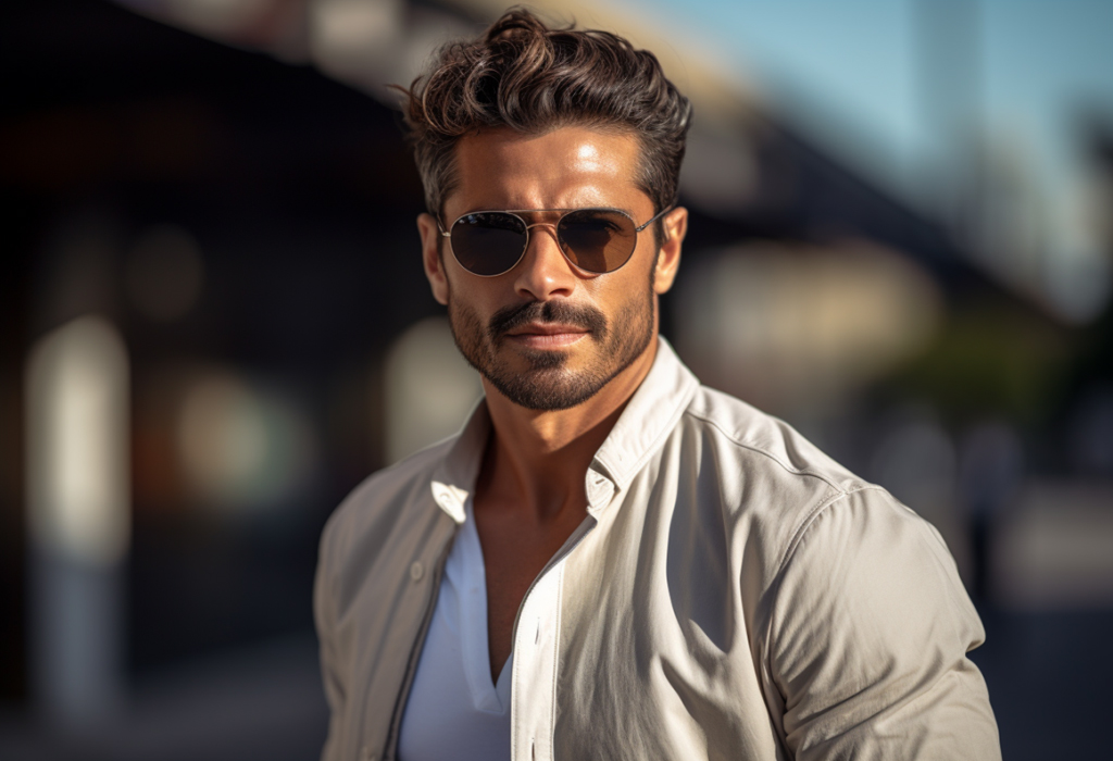 man wearing stylish sunglasses