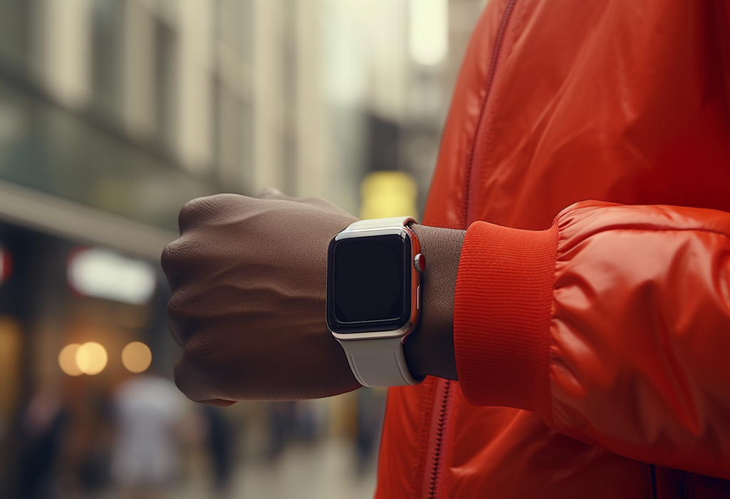 smart watch on black man's wrist