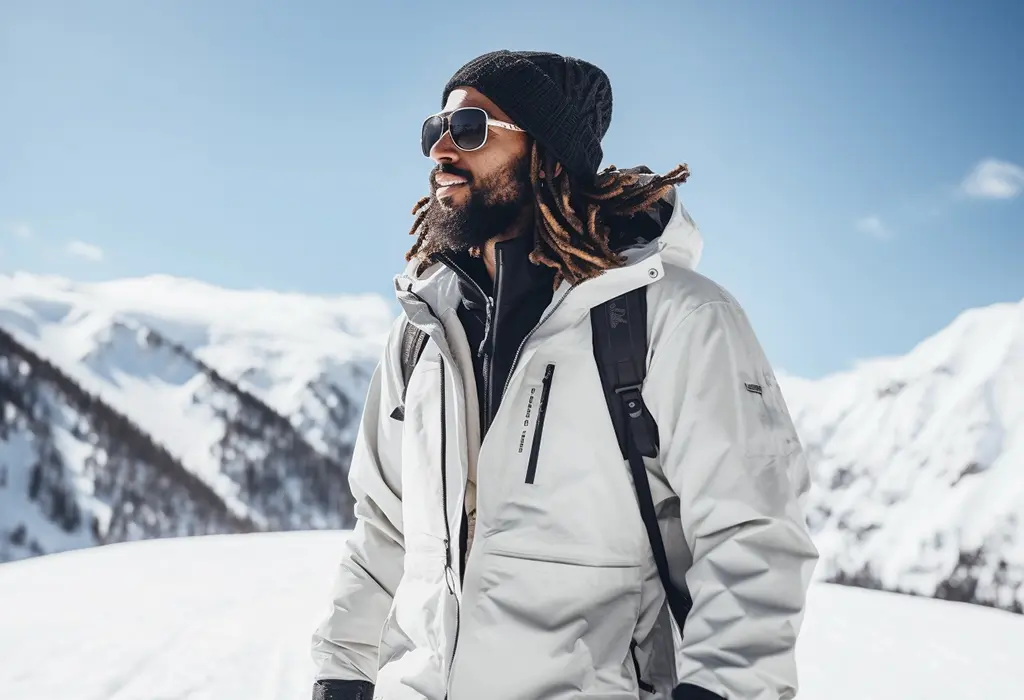 men in snowy mountains dressed in ski jacket