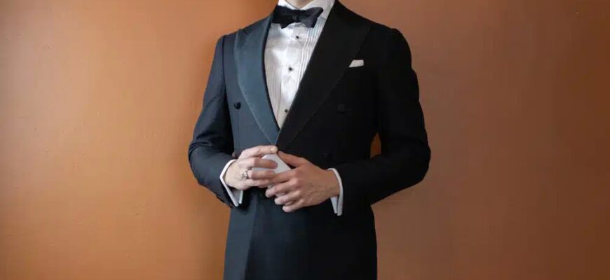 Свадебные наряды “black tie” в черном галстуке для мужчин