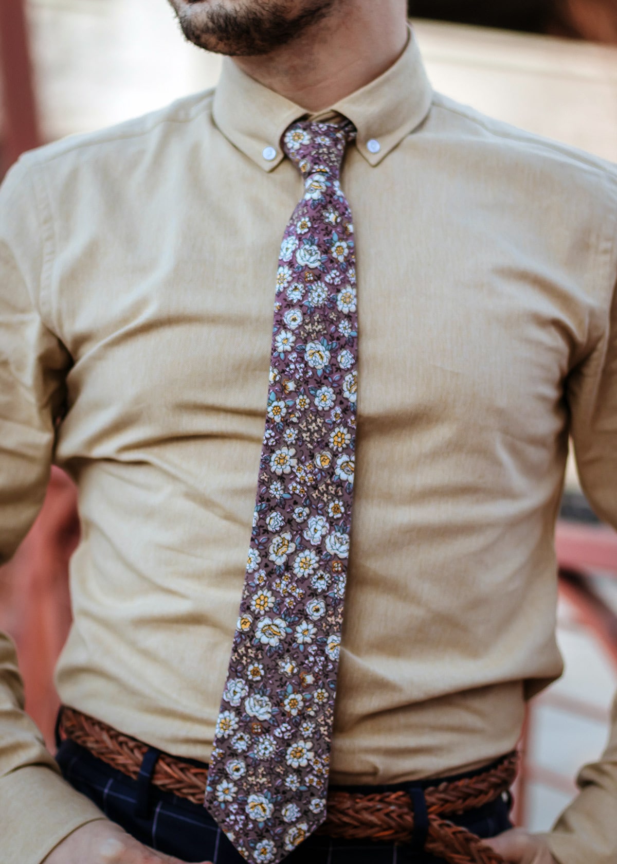 Smart 5 David wearing a floral tie