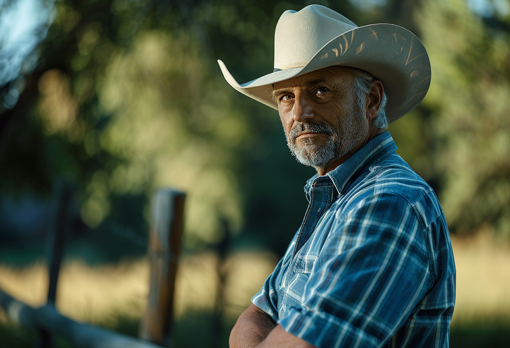 middle age man wearing a classic cowboy hat