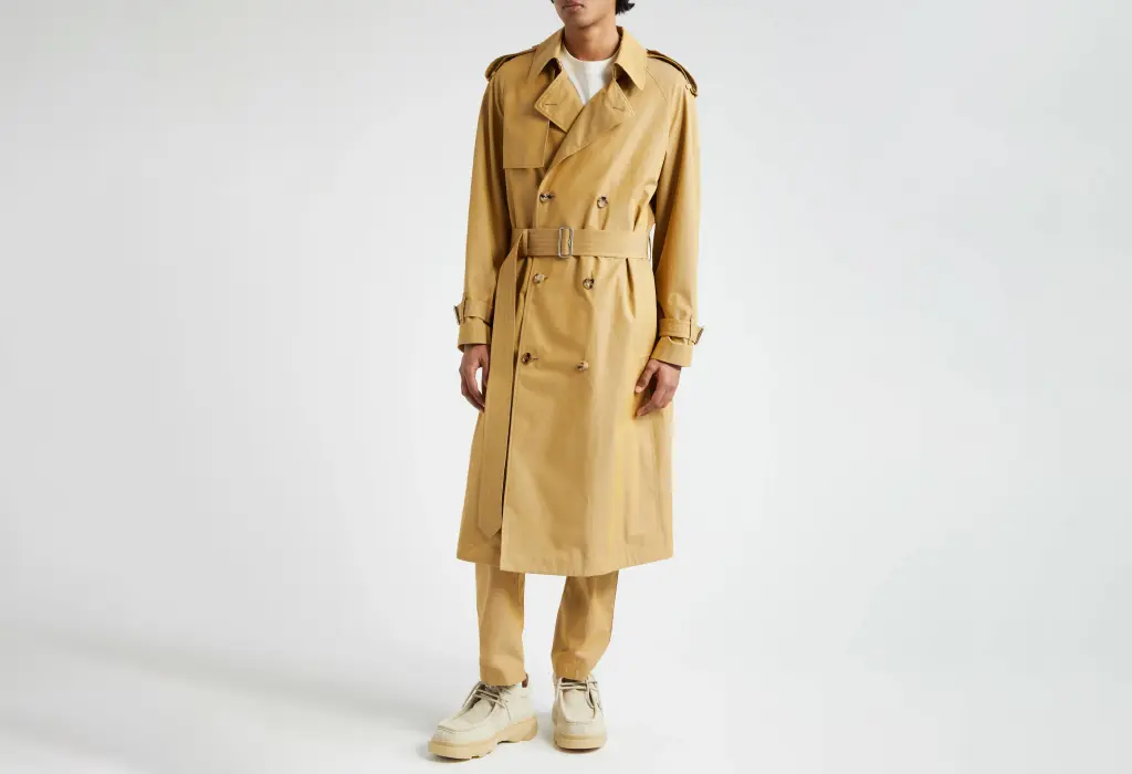 Double Breasted Cotton Gabardine Trench Coat