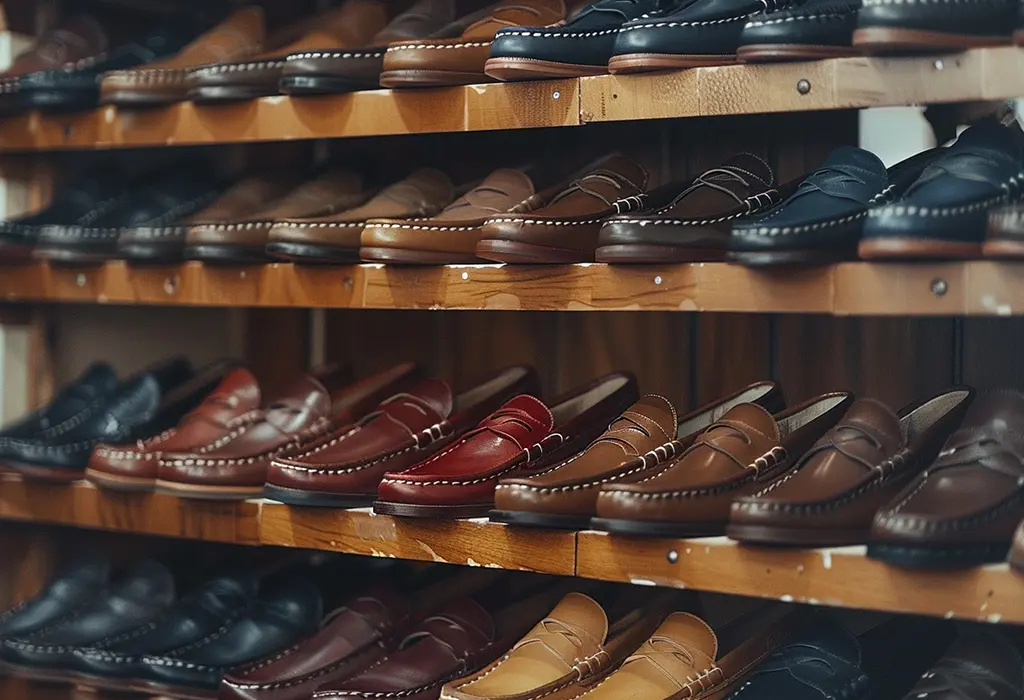 shoes on a shelf