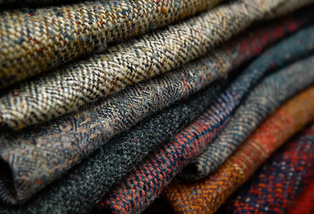 various types of tweed fabric