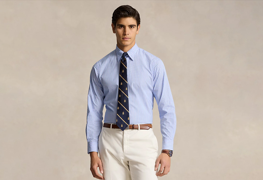 Classic Fit Striped Poplin Shirt by Polo Ralph Lauren