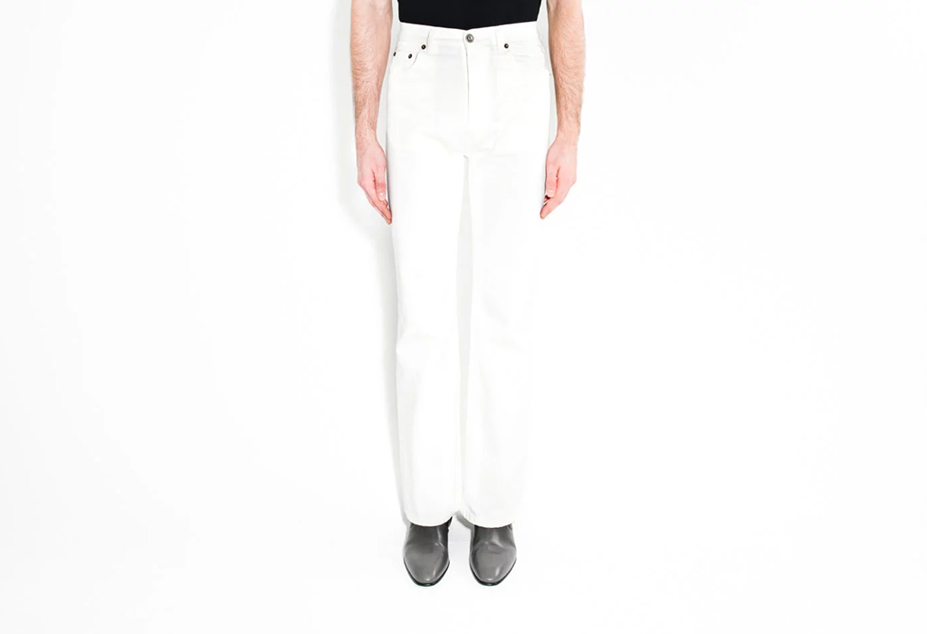 The Best White Jeans: Flared High-Waisted Jeans In Denim