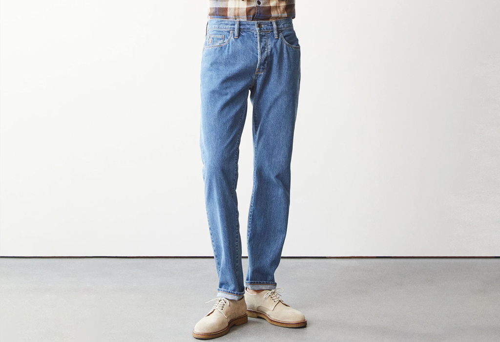 The Best Slim Jeans: Slim Selvedge Jean in Dad Wash by Todd Snyder