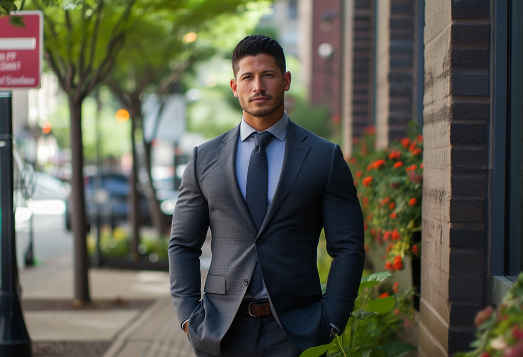 broad shoulder guy in suit