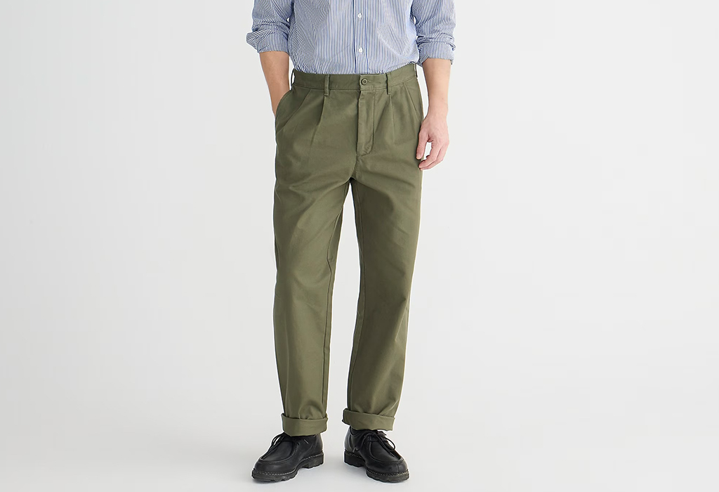 Classic Double-Pleated Chino Pant by J.Crew