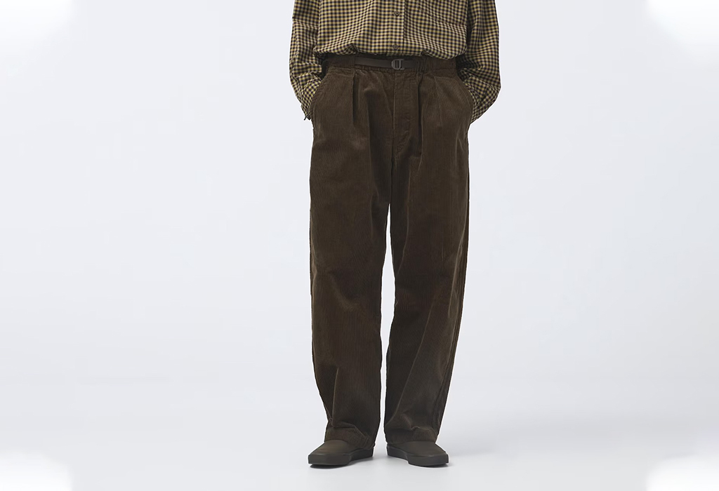 corduroy Pleated Wide Pants by Uniqlo