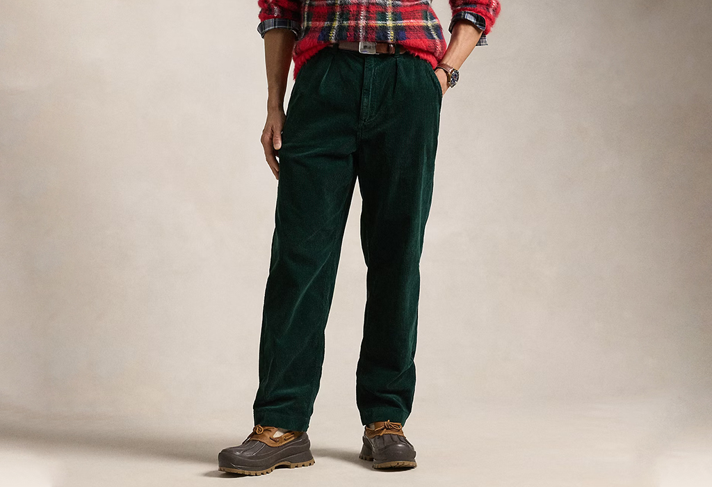 Classic Fit Pleated Corduroy Pant