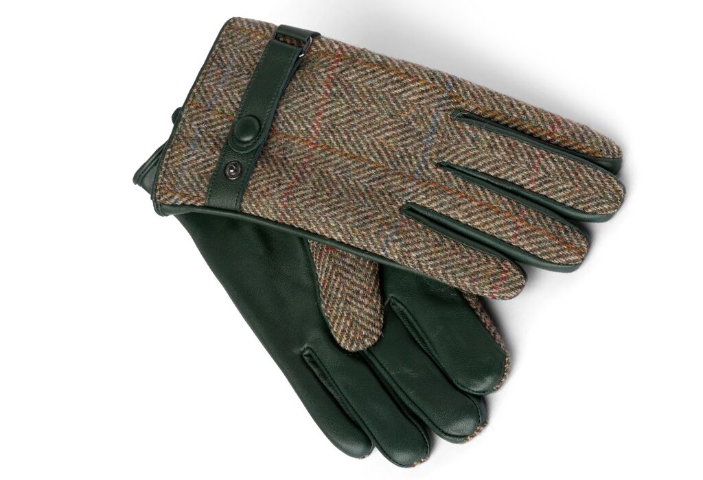 Tweed and Leather Gloves 