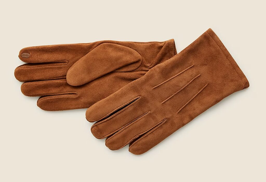 Cashmere-Lined Suede Gloves