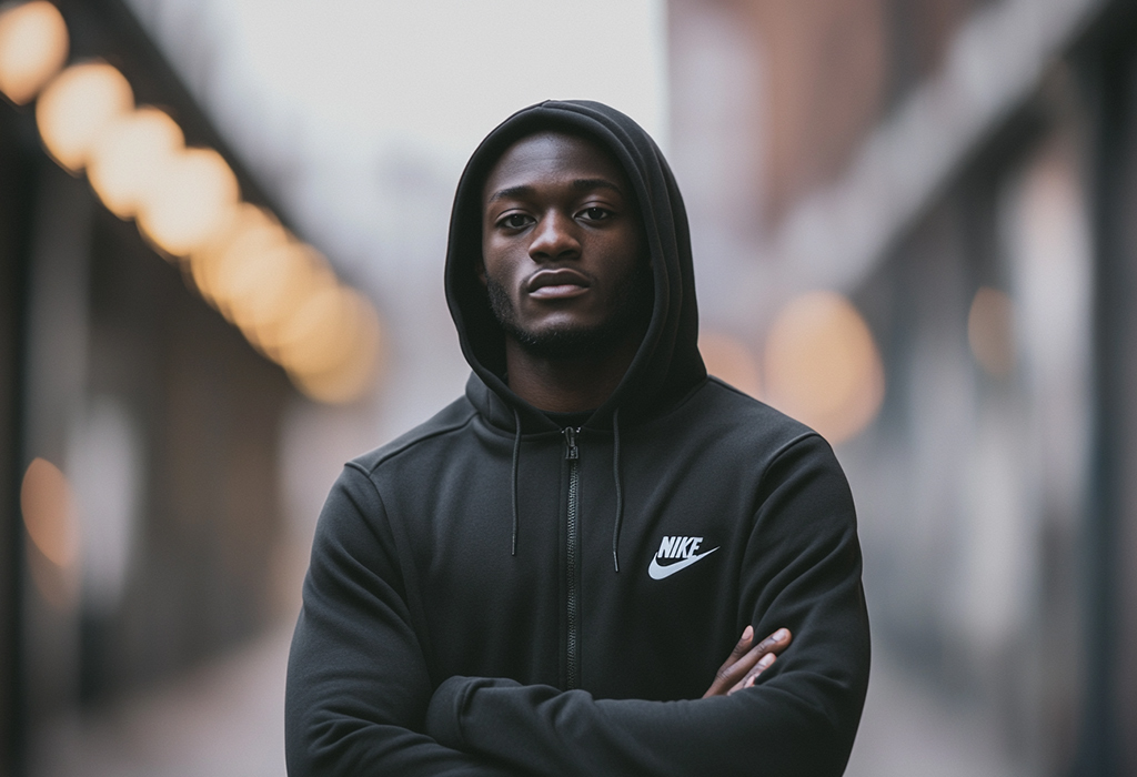 man in nike hoodie