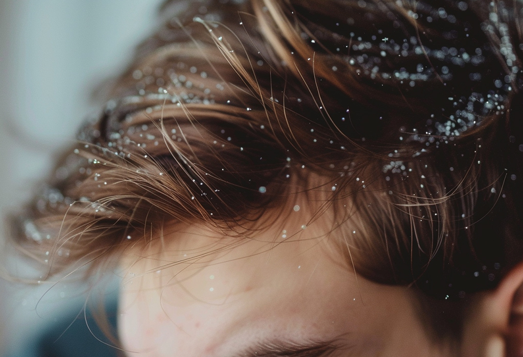 hair with dandruff