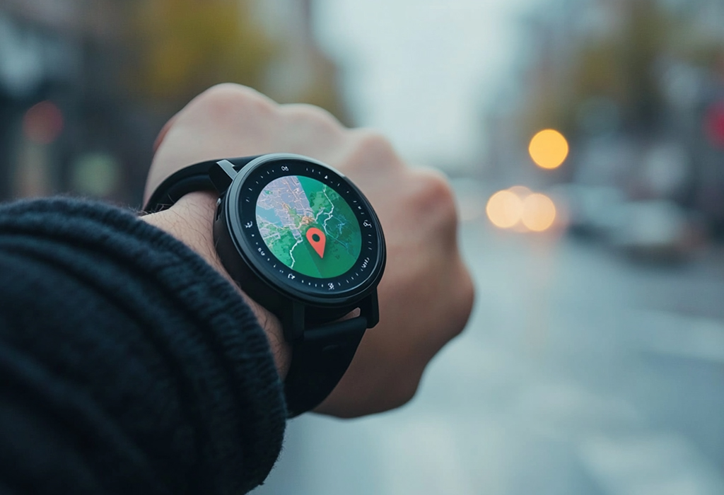 smartwatch with gps on wrist