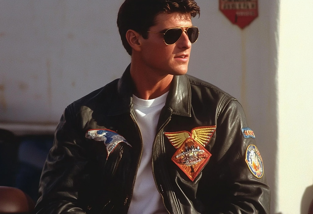 80s ike leather bomber jacket