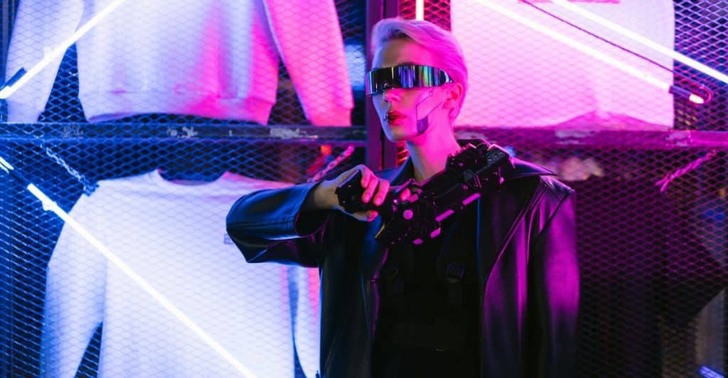 Woman Cosplaying a Sci-Fi Video Game Character.