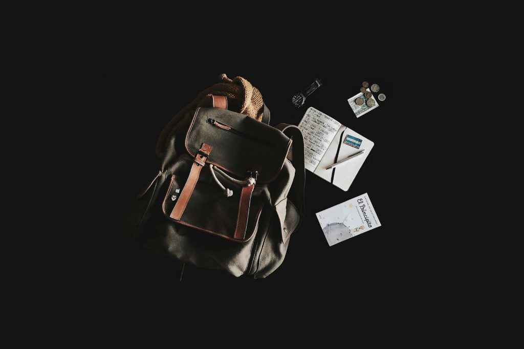 A picture of a bag with things.