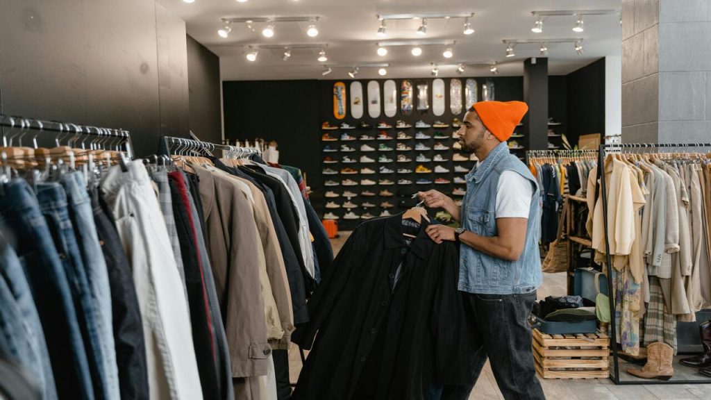 A man shopping at a department store