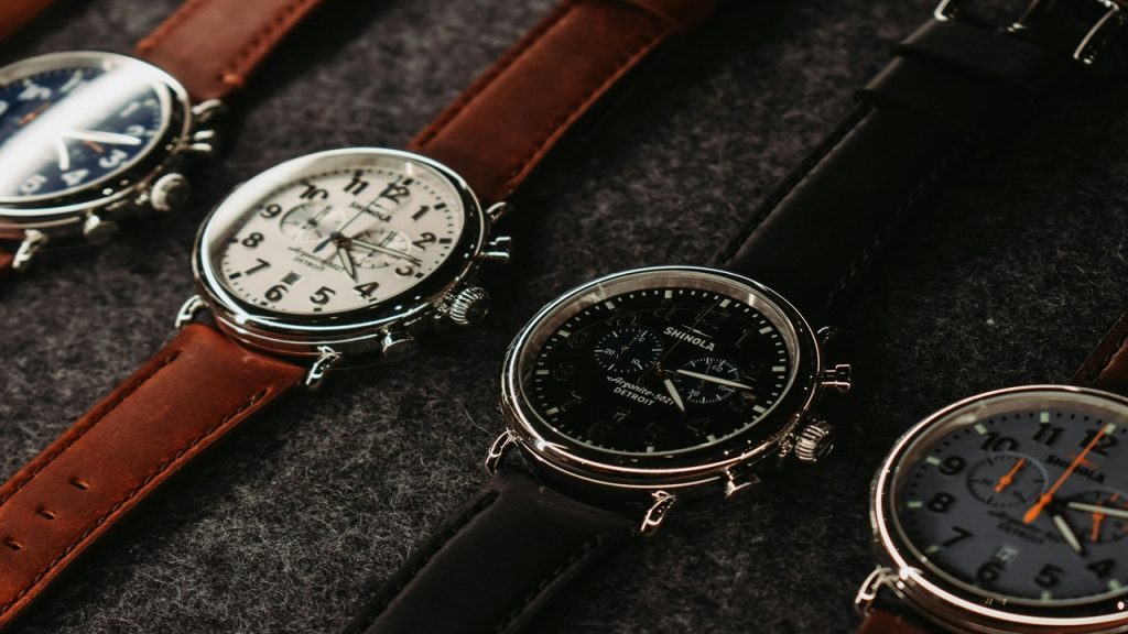 A collection of multiple dress watches.