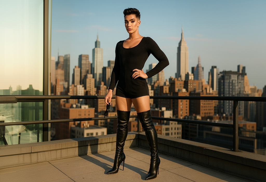 James charles wearing high heel shoes