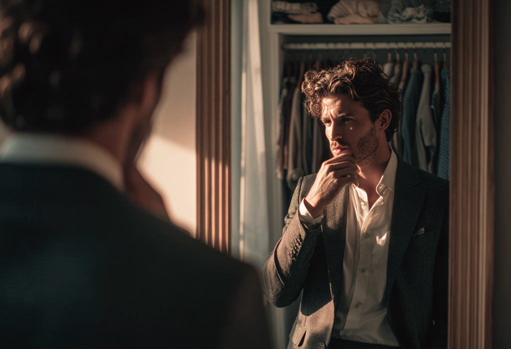 man in mirror