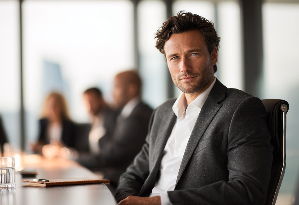 Man in suit exuding quiet authority