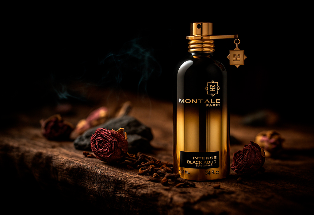 Montale Intense Black AoudGold-black bottle with oud and roses