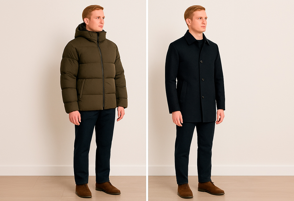 Streamlined outerwear avoids overwhelming smaller frames