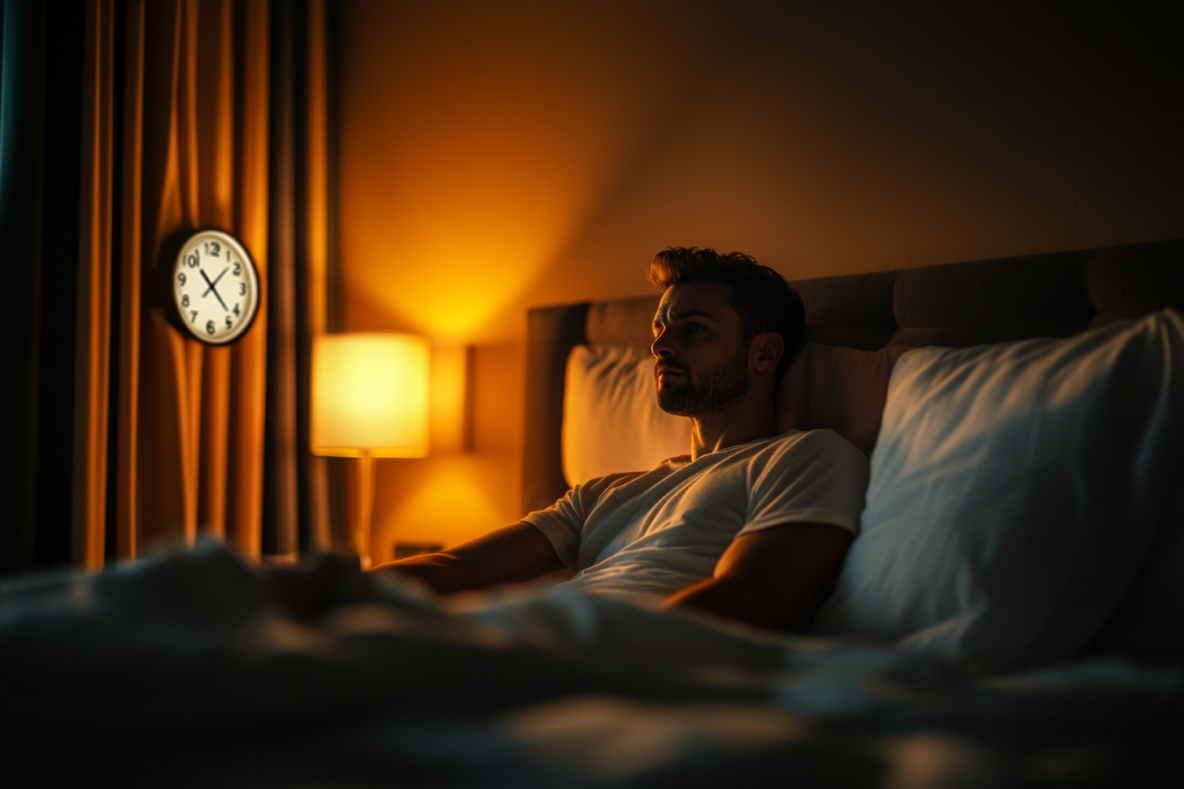 man in bed ready to sleep