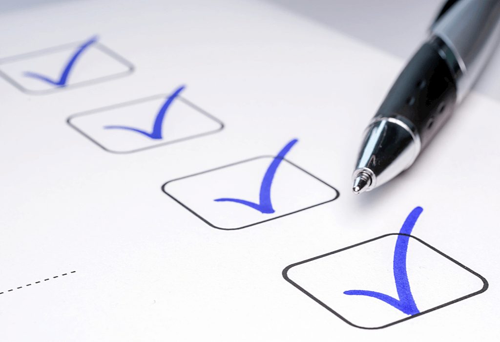 Ticked off checklist